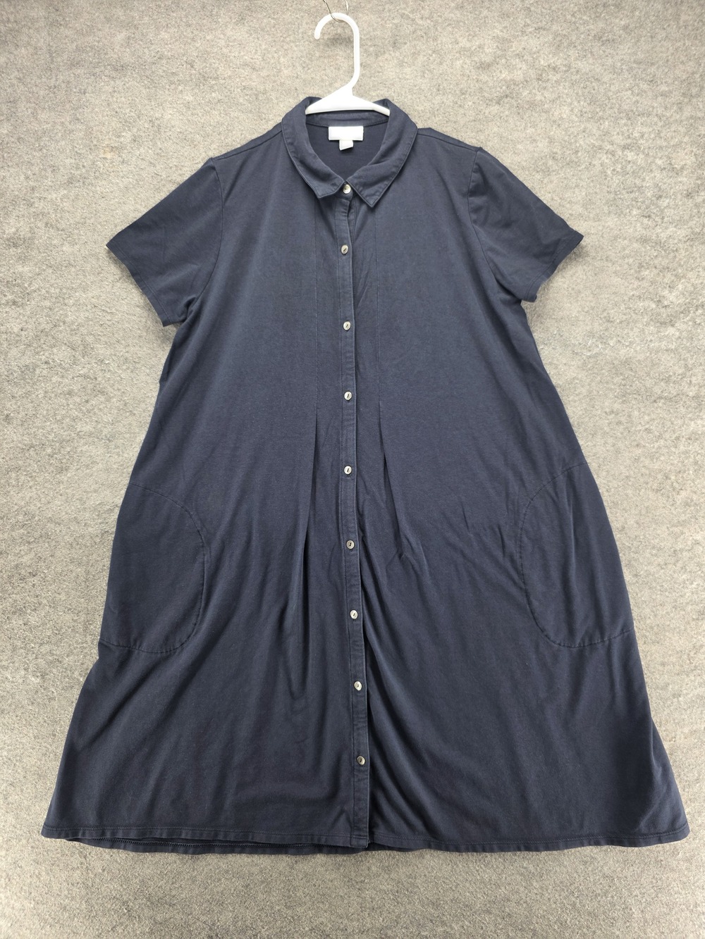 J. Jill Dress Womens M Blue A-Line Shirt Dress Midi Collared Button Pockets